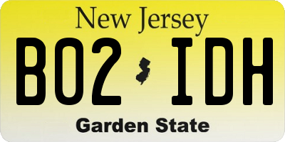 NJ license plate B02IDH