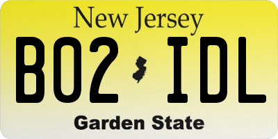 NJ license plate B02IDL