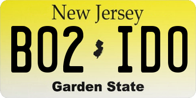 NJ license plate B02IDO