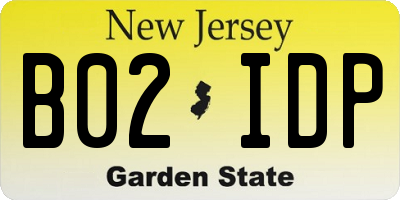 NJ license plate B02IDP