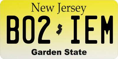 NJ license plate B02IEM