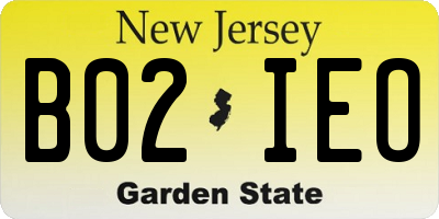 NJ license plate B02IEO