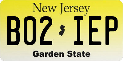 NJ license plate B02IEP