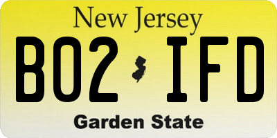 NJ license plate B02IFD