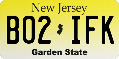 NJ license plate B02IFK
