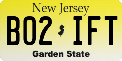 NJ license plate B02IFT