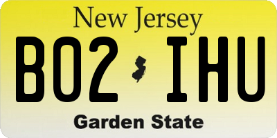 NJ license plate B02IHU