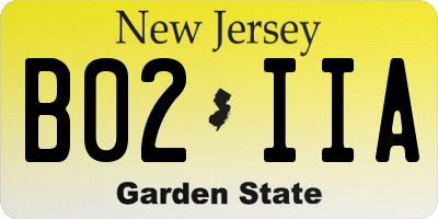 NJ license plate B02IIA