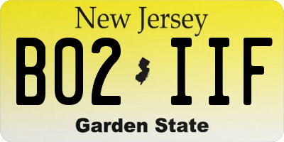 NJ license plate B02IIF
