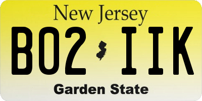 NJ license plate B02IIK