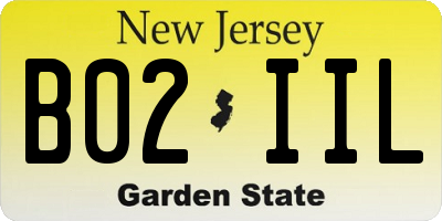 NJ license plate B02IIL