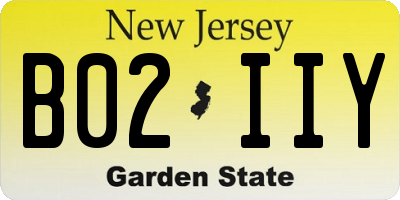 NJ license plate B02IIY
