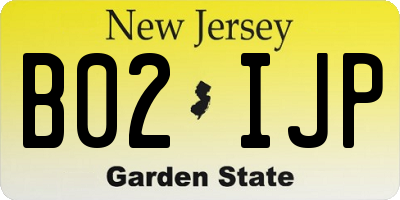 NJ license plate B02IJP