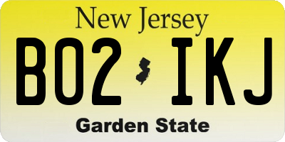 NJ license plate B02IKJ