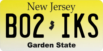 NJ license plate B02IKS
