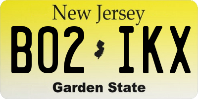 NJ license plate B02IKX