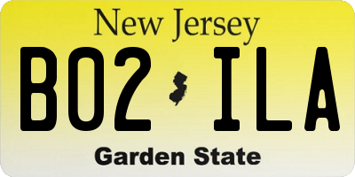 NJ license plate B02ILA