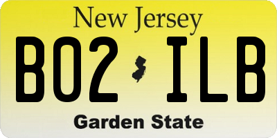 NJ license plate B02ILB