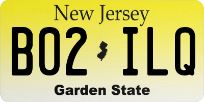 NJ license plate B02ILQ