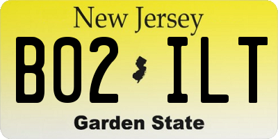 NJ license plate B02ILT