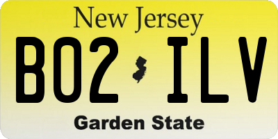 NJ license plate B02ILV
