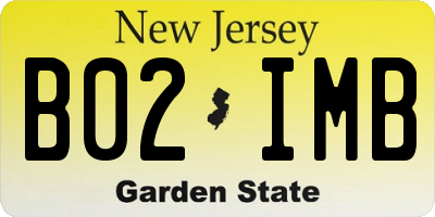 NJ license plate B02IMB