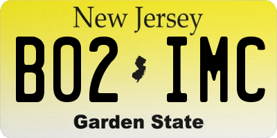 NJ license plate B02IMC