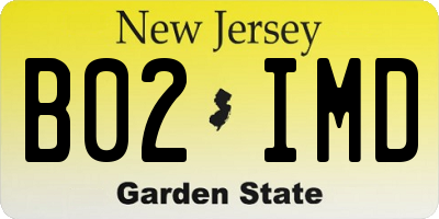 NJ license plate B02IMD