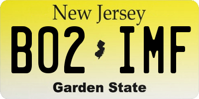 NJ license plate B02IMF