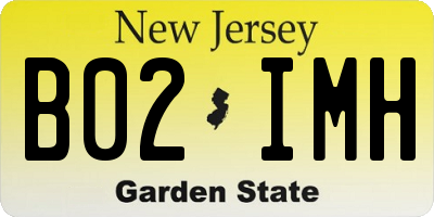 NJ license plate B02IMH