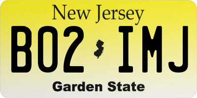 NJ license plate B02IMJ