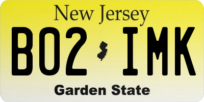 NJ license plate B02IMK
