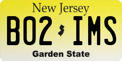 NJ license plate B02IMS