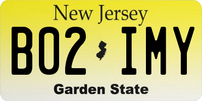 NJ license plate B02IMY