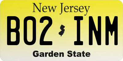 NJ license plate B02INM