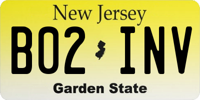 NJ license plate B02INV