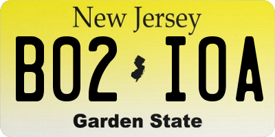 NJ license plate B02IOA