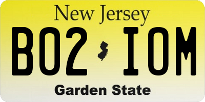 NJ license plate B02IOM