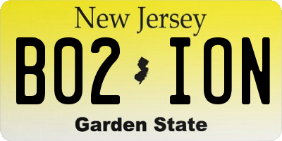 NJ license plate B02ION