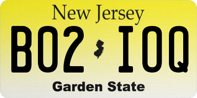 NJ license plate B02IOQ
