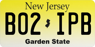 NJ license plate B02IPB