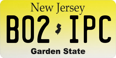 NJ license plate B02IPC
