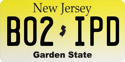 NJ license plate B02IPD