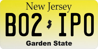 NJ license plate B02IPO