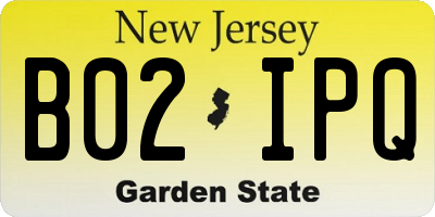 NJ license plate B02IPQ