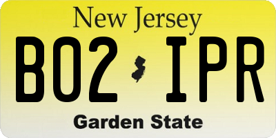 NJ license plate B02IPR