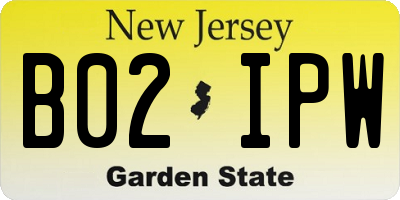 NJ license plate B02IPW