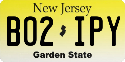 NJ license plate B02IPY