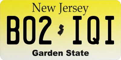 NJ license plate B02IQI