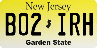 NJ license plate B02IRH